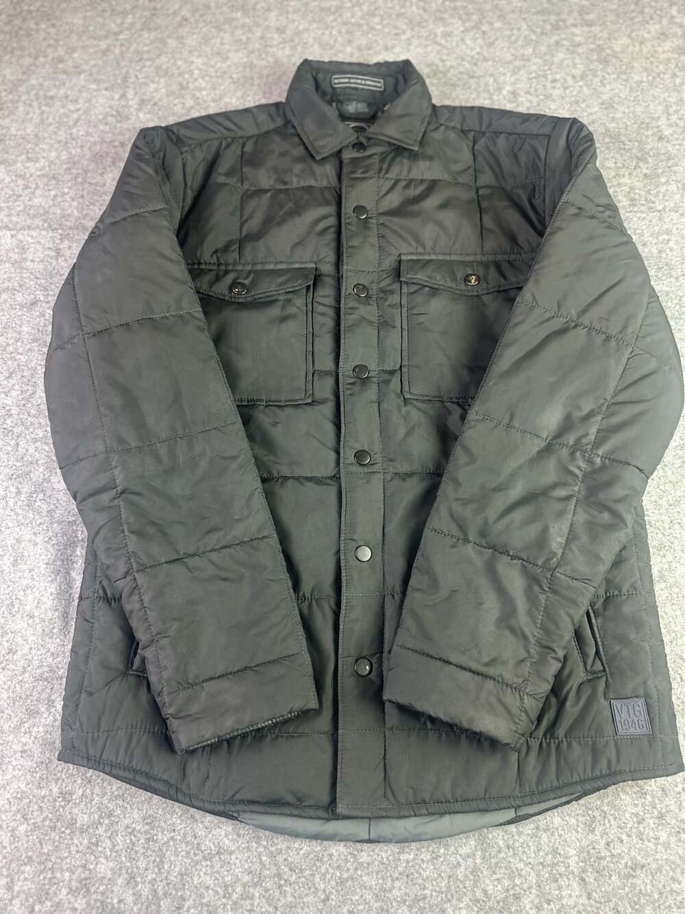 Vintage 1946 Black Quilted Shacket Jacket Size S